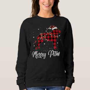 Red Plaid Buffalo Pitbull Merry Pitmas Pit Bull Ch Sweatshirt