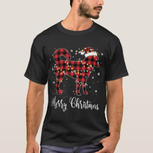Red Plaid Buffalo Siberian Husky Merry Christmas P T-Shirt