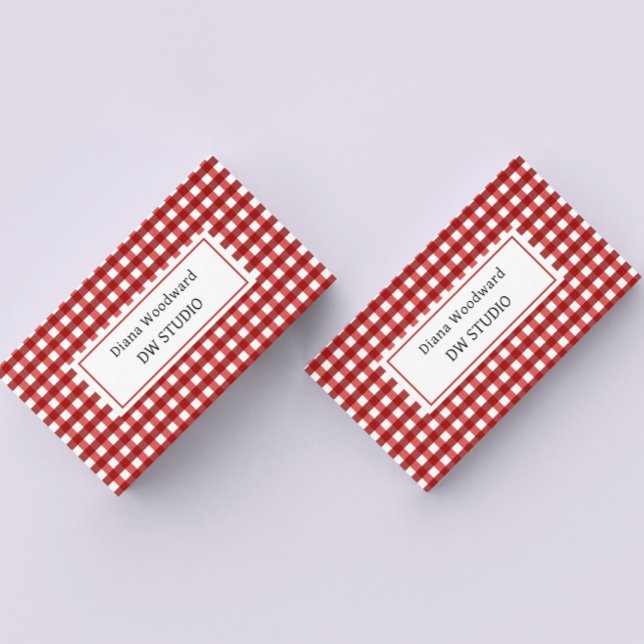 Red Plaid Business Card (Creator Uploaded)