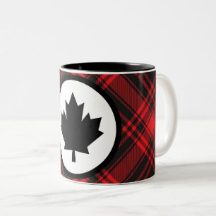 Red Plaid Canada Two-Tone Mug