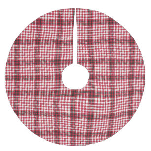 Red Plaid Chequered Tartan Texture Brushed Polyester Tree Skirt