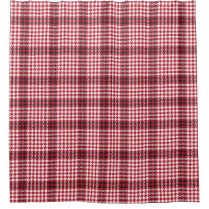 Red Plaid Chequered Tartan Texture Shower Curtain