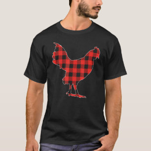 Red Plaid Chicken Christmas Matching Buffalo Famil T-Shirt