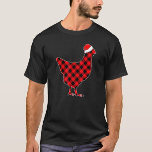 Red Plaid Chicken Pajama Family Buffalo Christmas T-Shirt