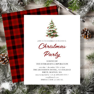 Red Plaid Christmas Holiday Budget Invitation