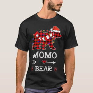 Red Plaid Christmas Pajama Family Momo Bear Christ T-Shirt