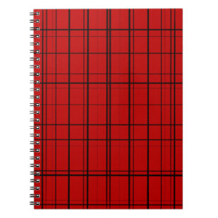 Red plaid christmas pattern notebook