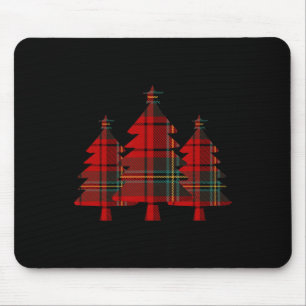 Red Plaid Christmas Tree Pine Trees  Mouse Pad