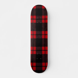 Red Plaid Classic Pattern Design Skateboard