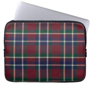 Red Plaid Classic Tartan Cosy Academia Laptop Sleeve