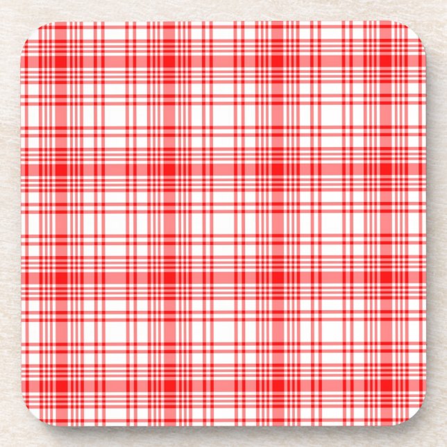 Red Plaid Coaster (Front)