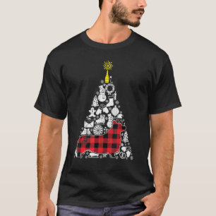 Red Plaid Corgi Dog Christmas Tree Ornament Decor T-Shirt