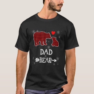 Red Plaid Dad Bear Christmas Pajama Matching Famil T-Shirt