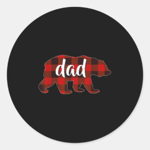 Red Plaid Dad Buffalo Matching Family Papa Pyjamas Classic Round Sticker