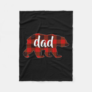 Red Plaid Dad Buffalo Matching Family Papa Pyjamas Fleece Blanket