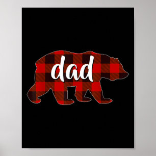 Red Plaid Dad Buffalo Matching Family Papa Pyjamas Poster