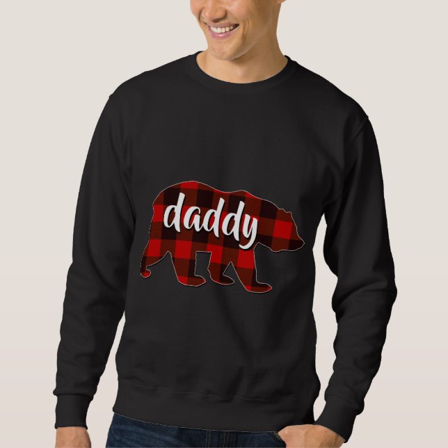Red Plaid Daddy Buffalo Matching Family Pop Pajama Sweatshirt (Front)