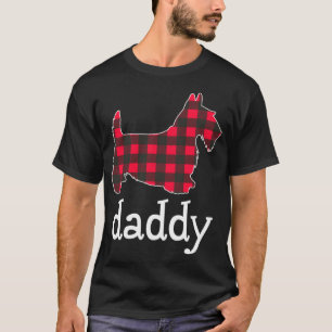 Red Plaid Daddy Scottie Dog Christmas Matching Fam T-Shirt