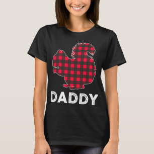 Red Plaid Daddy Squirrel Christmas Matching Family T-Shirt