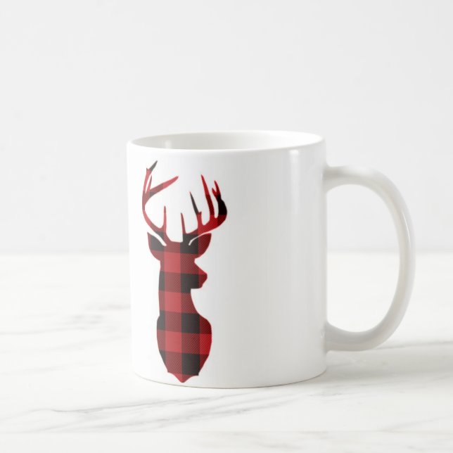 Red Plaid Deer | Mug (Right)