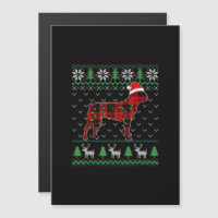 Red Plaid Dog Ugly Christmas Lights Boston Terrier