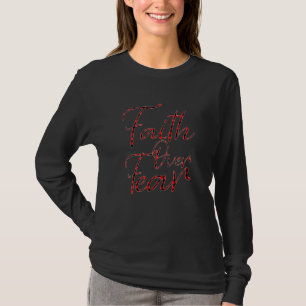Red Plaid Faith Over Fear Bible Buffalo Matching F T-Shirt