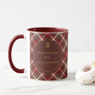 Red Plaid Family Christmas Mug