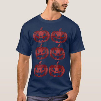 Red Plaid Flannel Happy Halloween Pumpkin Jack O L T-Shirt