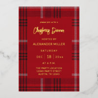 Red Plaid Flannel Holiday Christmas Your Text
