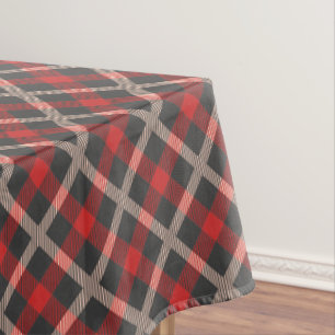 Red Plaid Flannel Lumberjack Design Tablecloth