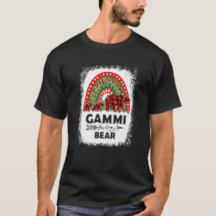 Red Plaid Gammi Bear Christmas Rainbow Pajama Matc T-Shirt