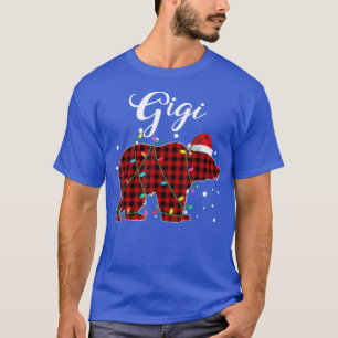 Red Plaid Gigi Bear Matching Buffalo Pajama T-Shirt