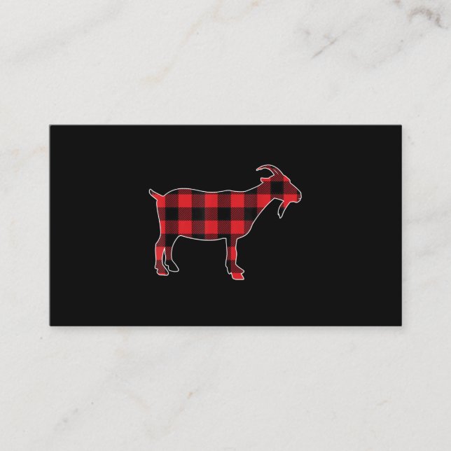 Red Plaid Goat Santa Christmas Business Card (Front)
