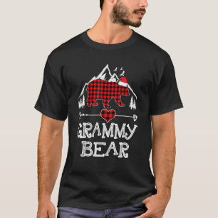 Red Plaid Grammy Bear  Matching Pajama Family T-Shirt