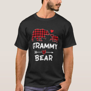Red Plaid Grammy Bear Xmas Funny Family Christmas T-Shirt