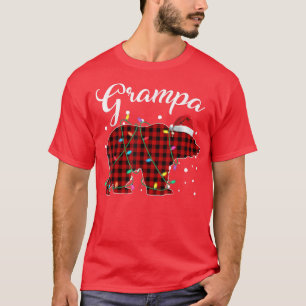 Red Plaid Grampa Bear Matching Buffalo Pajama  T-Shirt
