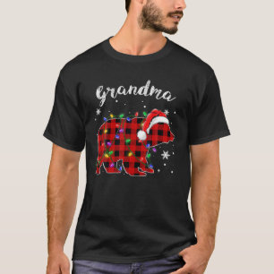 Red Plaid Grandma Bear Buffalo Family Pajama Chris T-Shirt