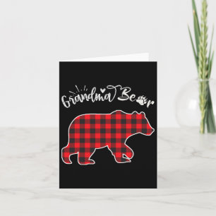 Red Plaid Grandma Bear Matching Family Christmas E Card