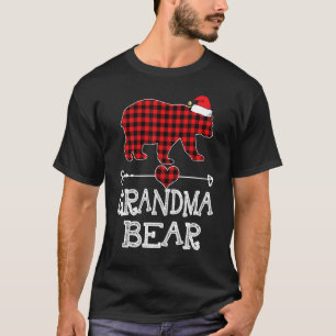 Red Plaid Grandma Bear Matching Pajama Family T-Shirt