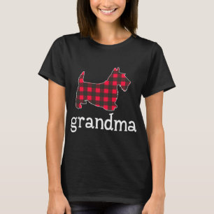 Red Plaid Grandma Scottie Christmas Matching Famil T-Shirt