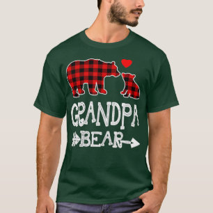 Red Plaid Grandpa Bear Christmas Pajama Matching F T-Shirt