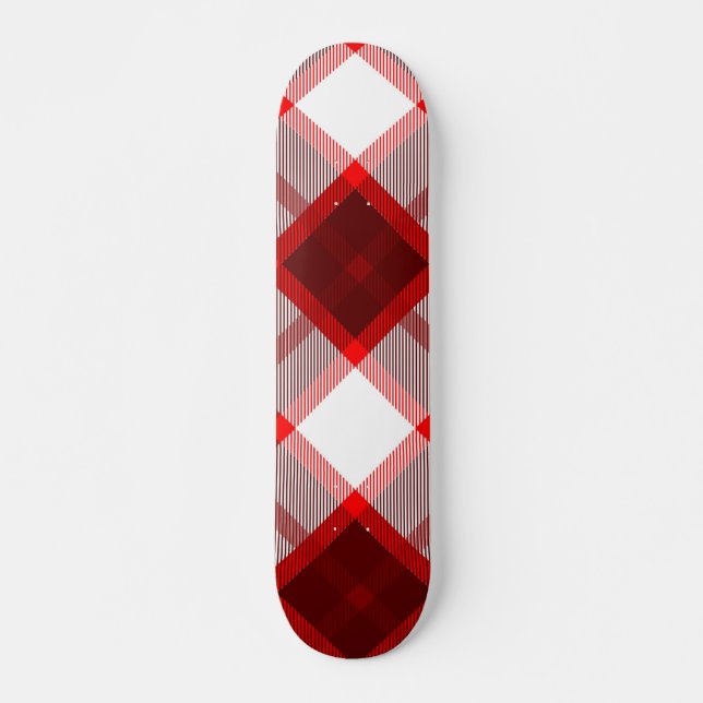 Red Plaid Graphic Skateboard (Front)