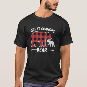 Red Plaid Great Grandpa Bear Buffalo Christmas Paj T-Shirt