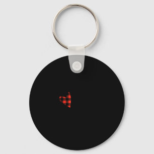 Red Plaid Heart Teacher Life Love Cute Valentines  Key Ring