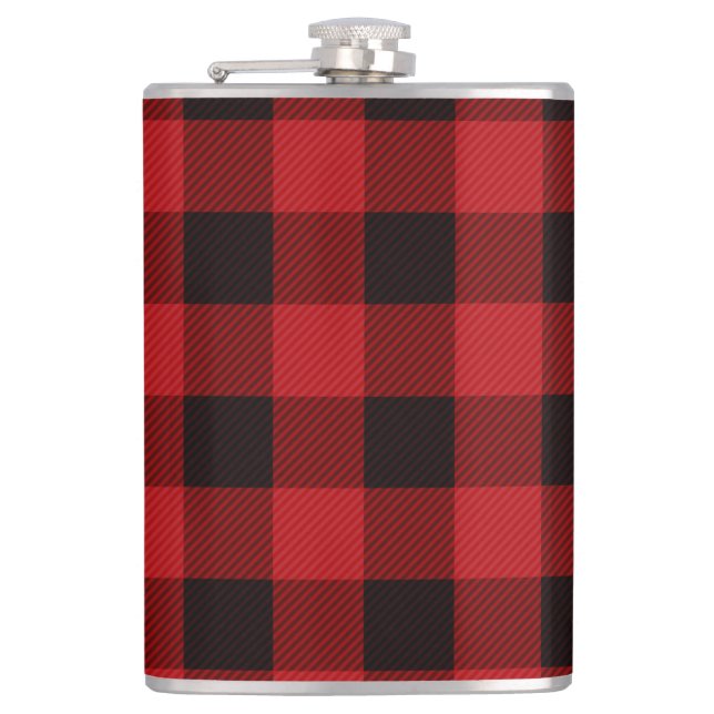Red Plaid Hip Flask (Front)