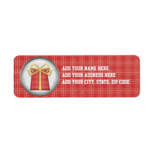 Red Plaid Holiday Gift Return Address Labels