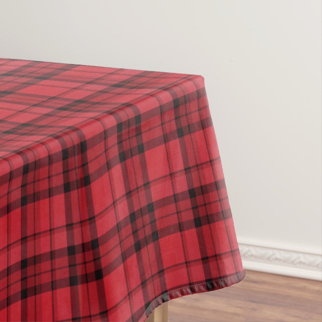 Red Plaid Holiday Tablecloth (In Situ)