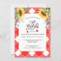 Red Plaid I Do BBQ Sunflower Bridal Shower