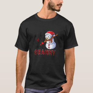 Red Plaid I Love Being A Granny Snowman Dabbing Ch T-Shirt