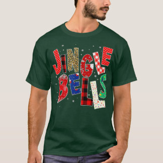 Red Plaid Jingle Bells Christmas Family Pajama  T-Shirt